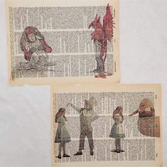 Alice in Wonderland Dictionary Prints 5, Colorful Alice Prints, Book Page Prints - Picture 4 of 5